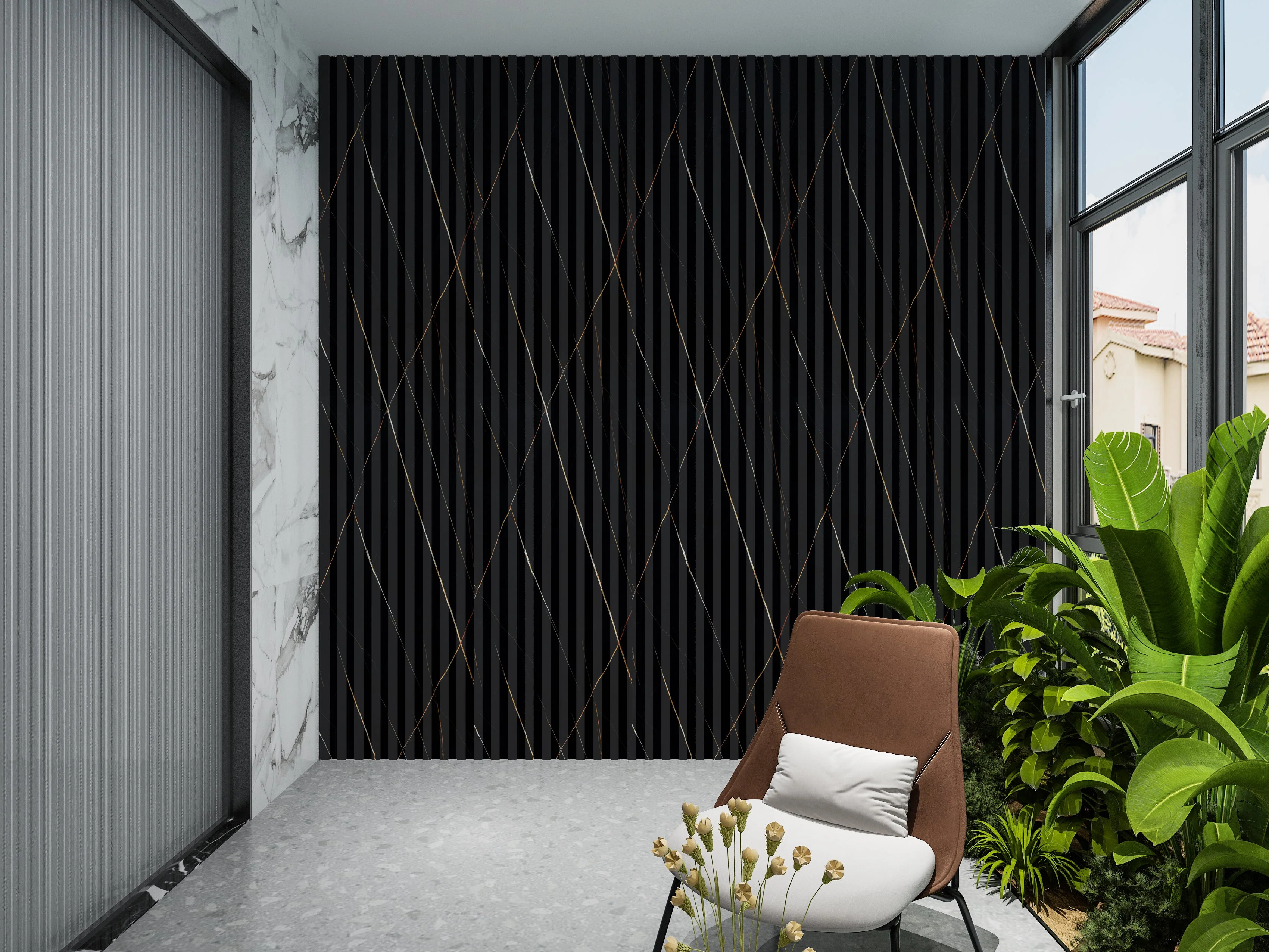 14-Pack Noir Royale WPC Fluted 3D Wall Panels | 68 sq. ft./Box - Image 5