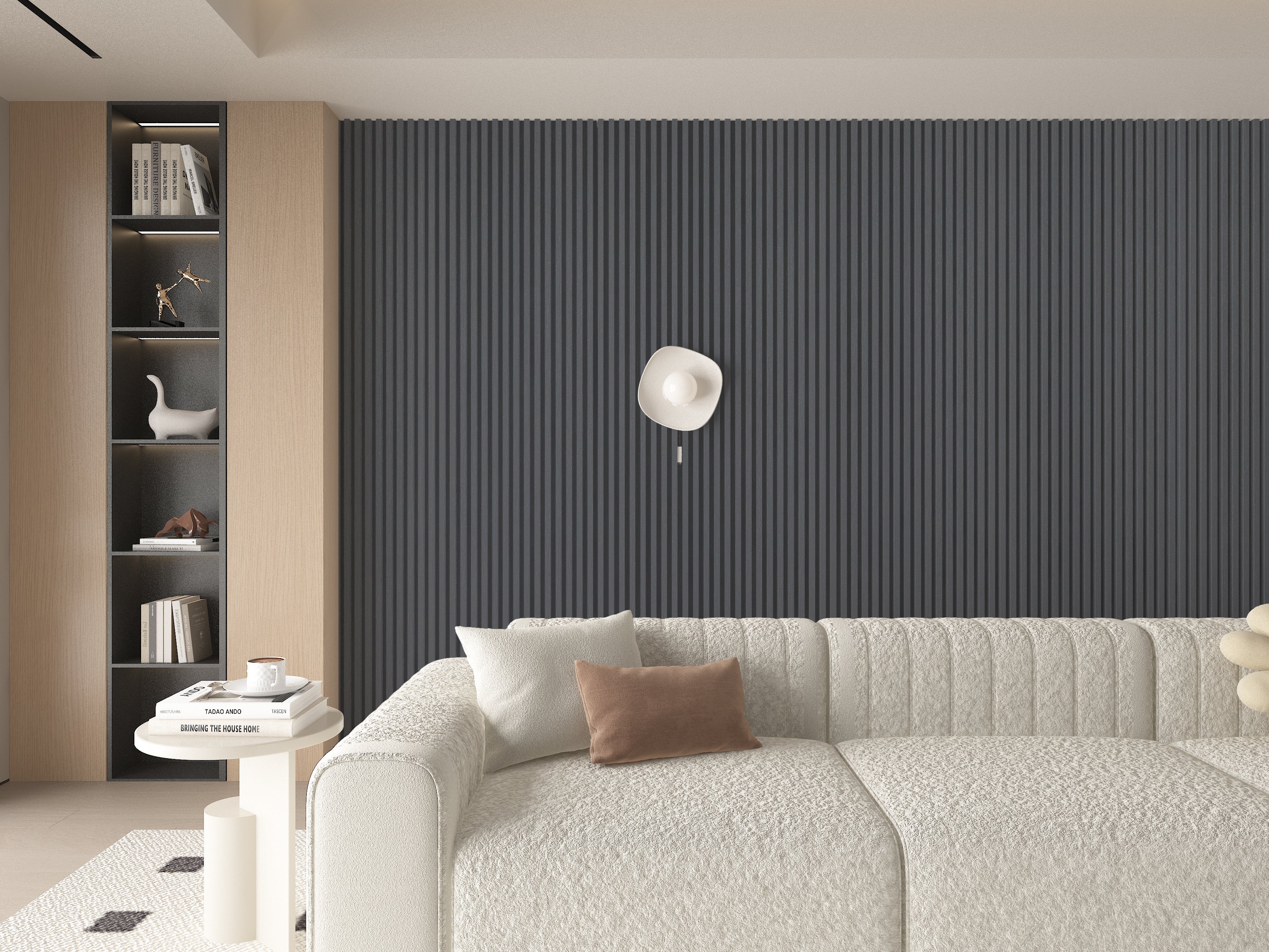 14-Pack Silver Gray Metallic WPC Fluted 3D Wall Panels | 68 sq. ft./Box - Image 3