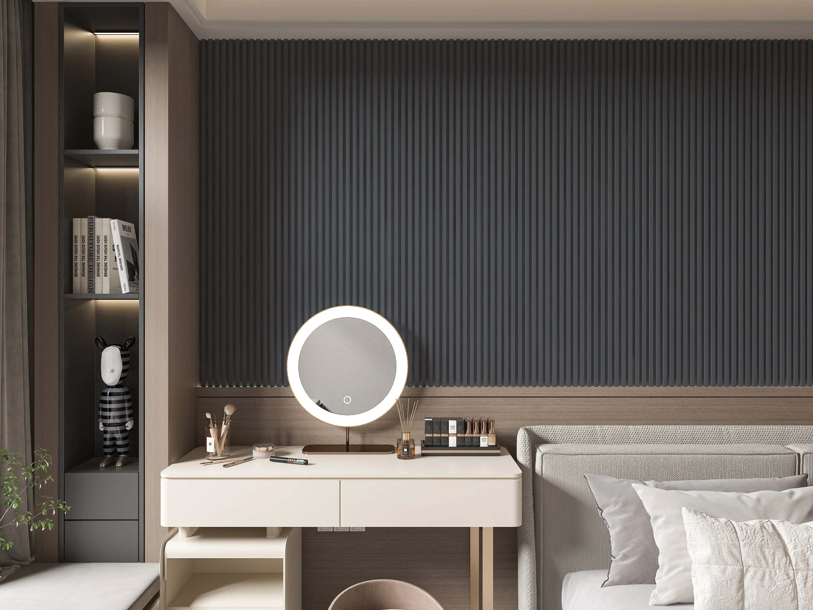 14-Pack Silver Gray Metallic WPC Fluted 3D Wall Panels | 68 sq. ft./Box - Image 4