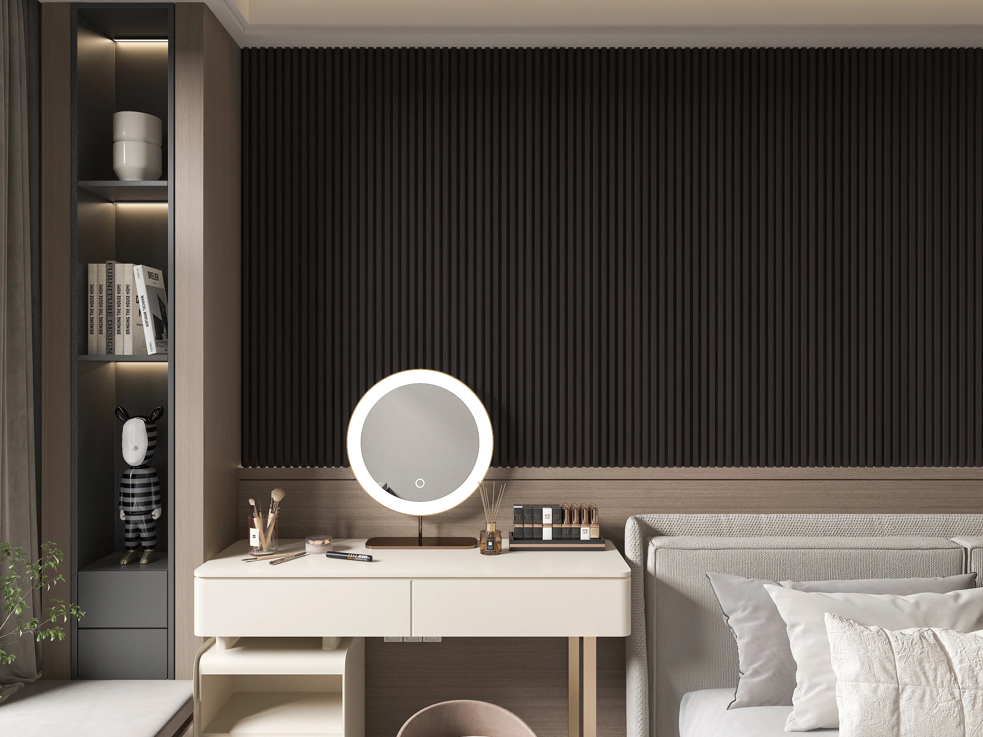 14-Pack Walnut Ink Metallic WPC Fluted 3D Wall Panels | 68 sq. ft./Box - Image 3
