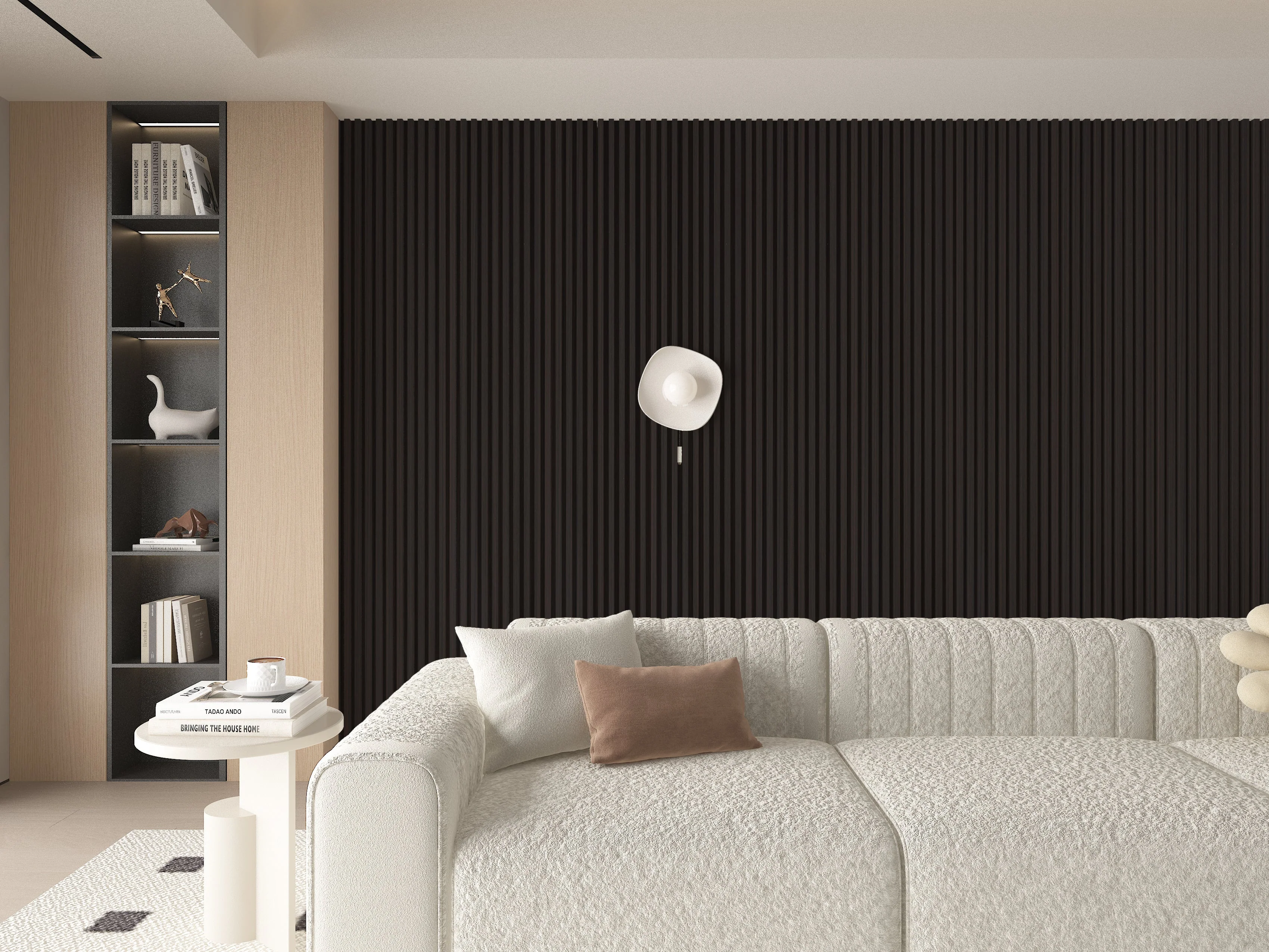 14-Pack Walnut Ink Metallic WPC Fluted 3D Wall Panels | 68 sq. ft./Box - Image 4