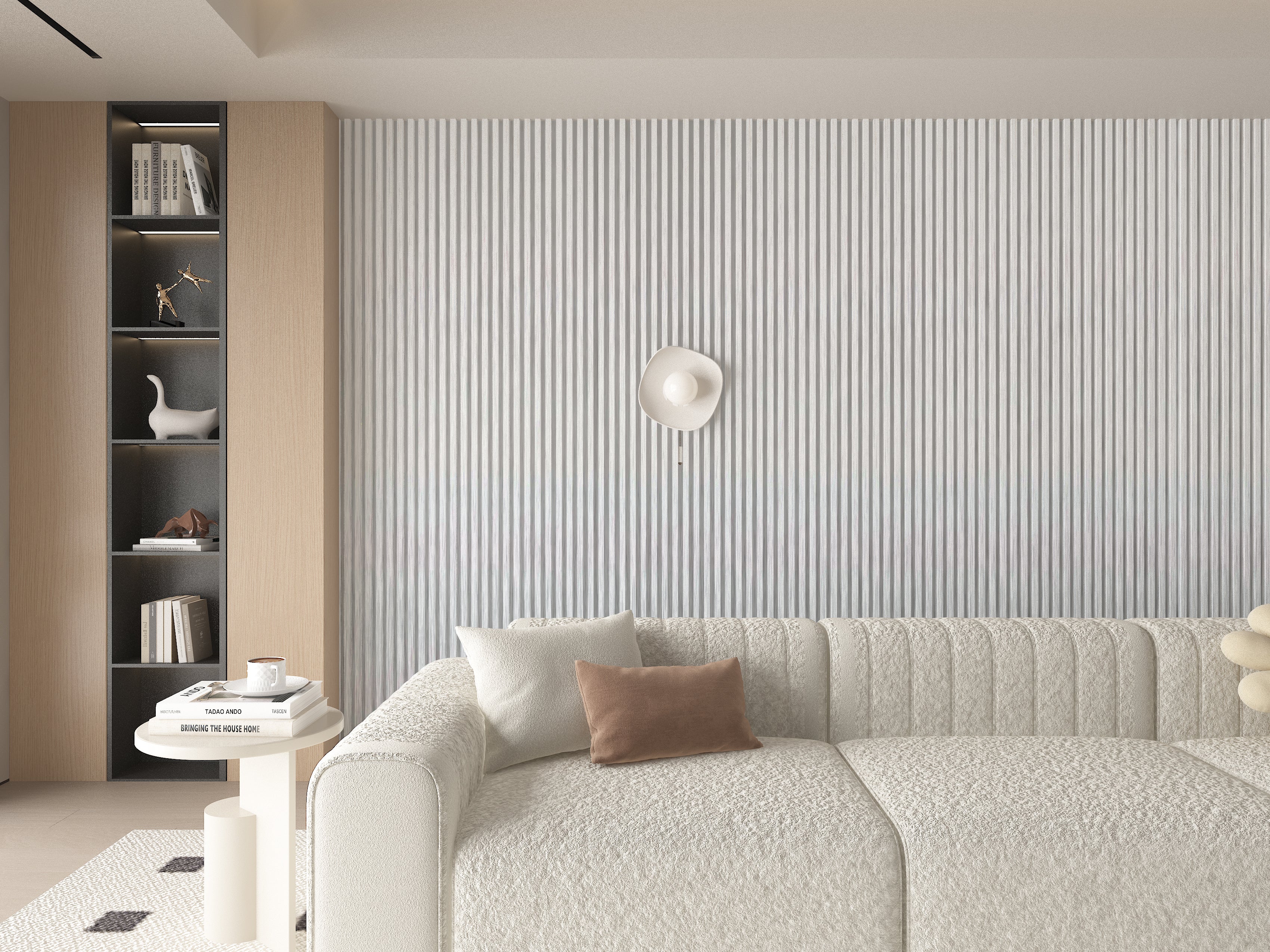 14-Pack White Brushed WPC Fluted 3D Wall Panels | 68 sq. ft./Box - Image 4