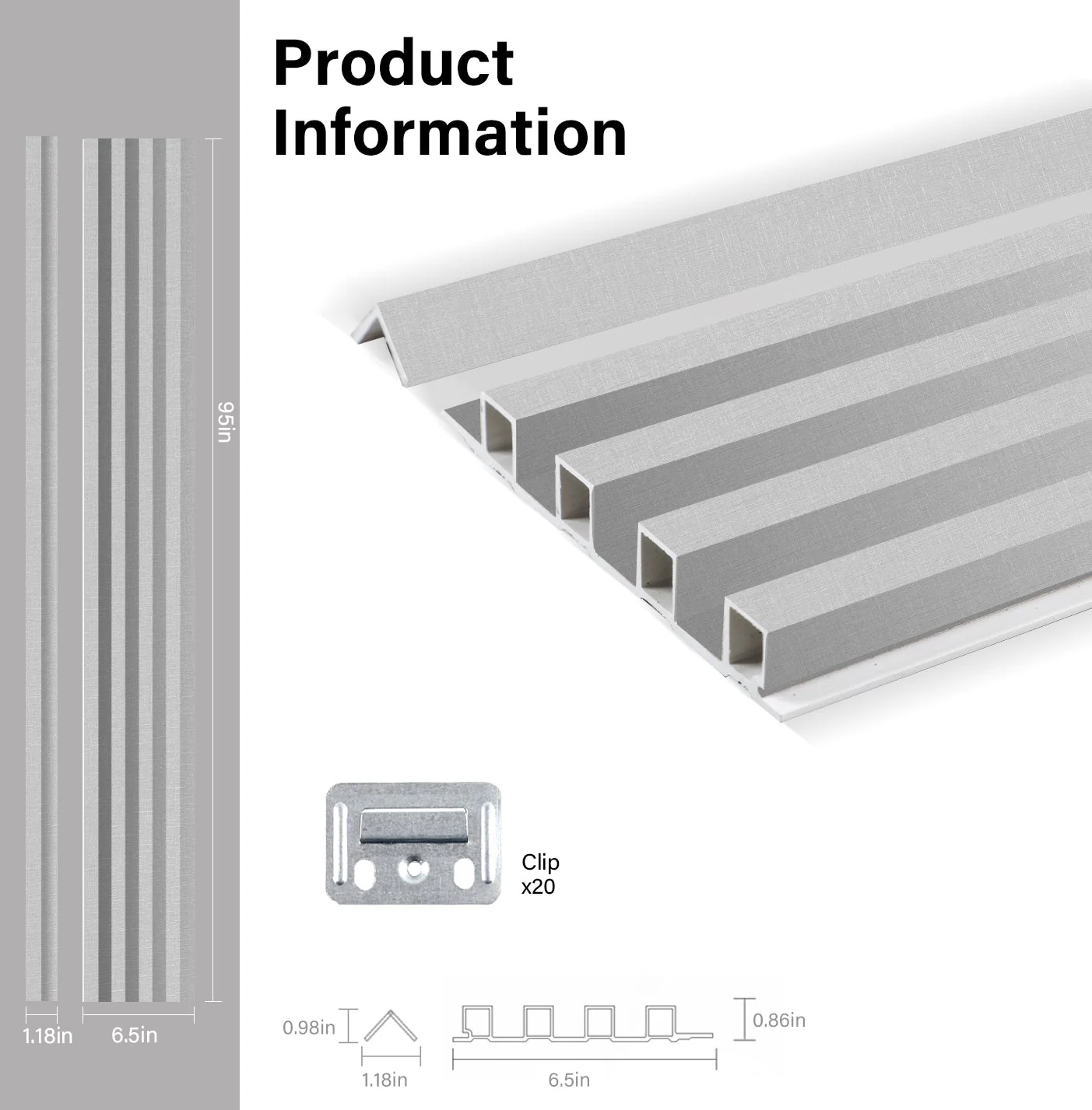 14-Pack White linen WPC Fluted 3D Wall Panels | 68 sq. ft./Box - Image 6