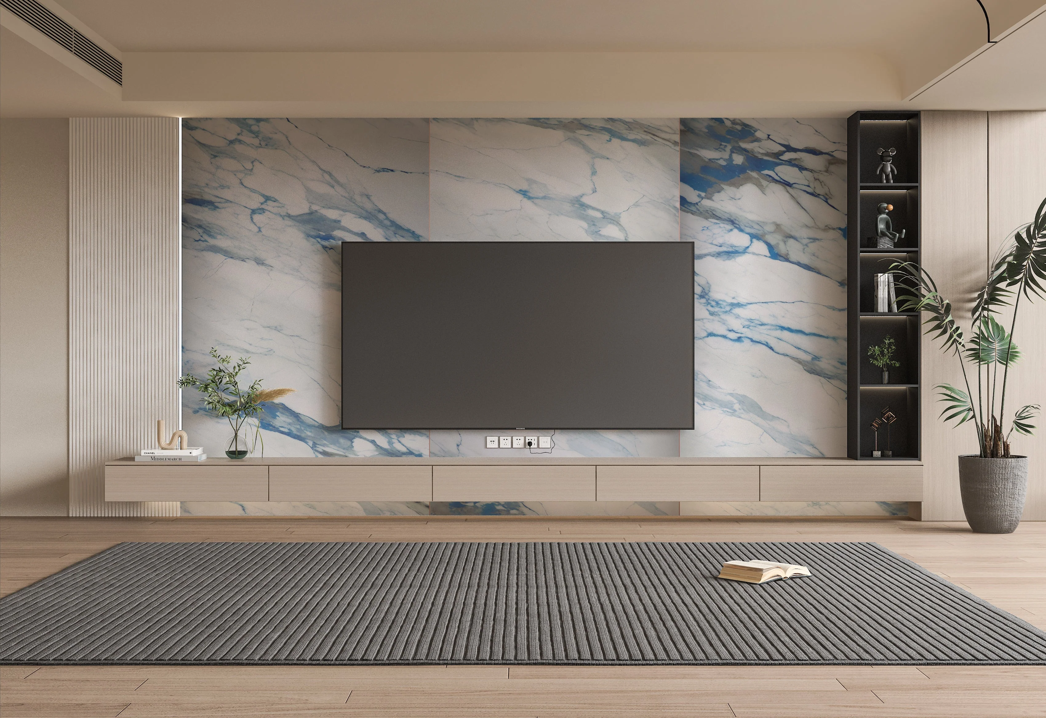 3D Calacatta Azur PVC Marble Sheets | Waterproof | 4x8 ft (32 sq. ft) - Image 4