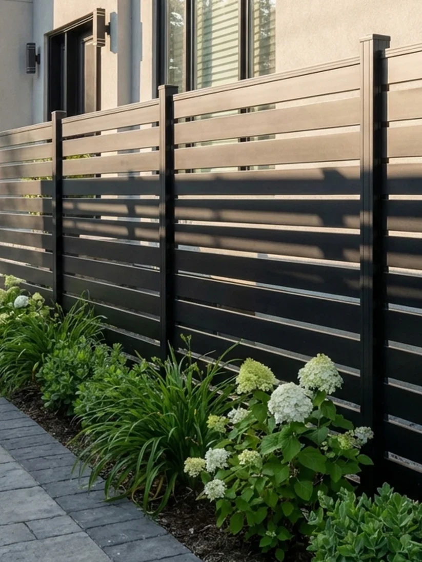 6 ft × 6 ft All-Aluminum Open Slat Fence Panel Kit with 1 Post - Image 6