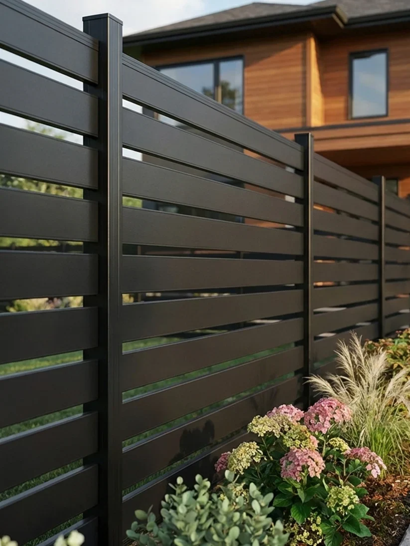 6 ft × 6 ft All-Aluminum Open Slat Fence Panel Kit with 1 Post - Image 7