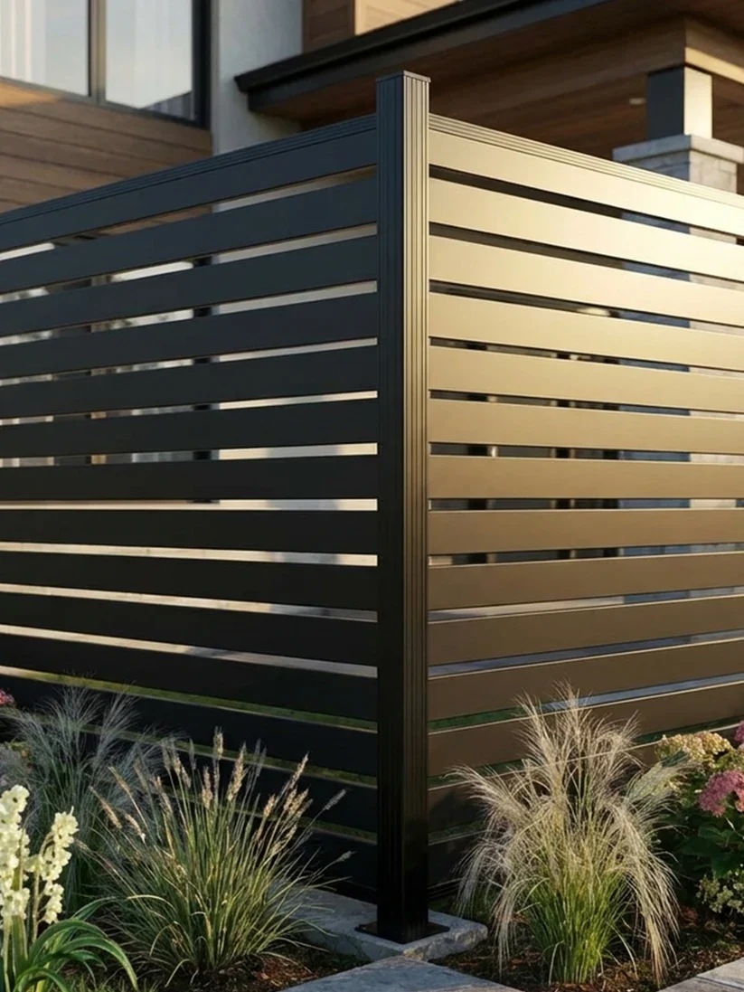 6 ft × 6 ft All-Aluminum Open Slat Fence Panel Kit with 1 Post - Image 8