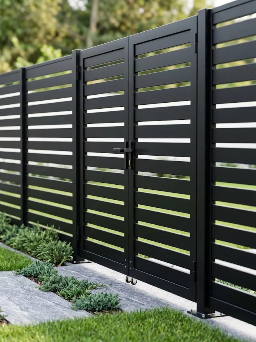 Aluminum Premium Fence Double Gate (10ftx 6ft) – Modern, Heavy Duty, Semi Privacy - Image 3