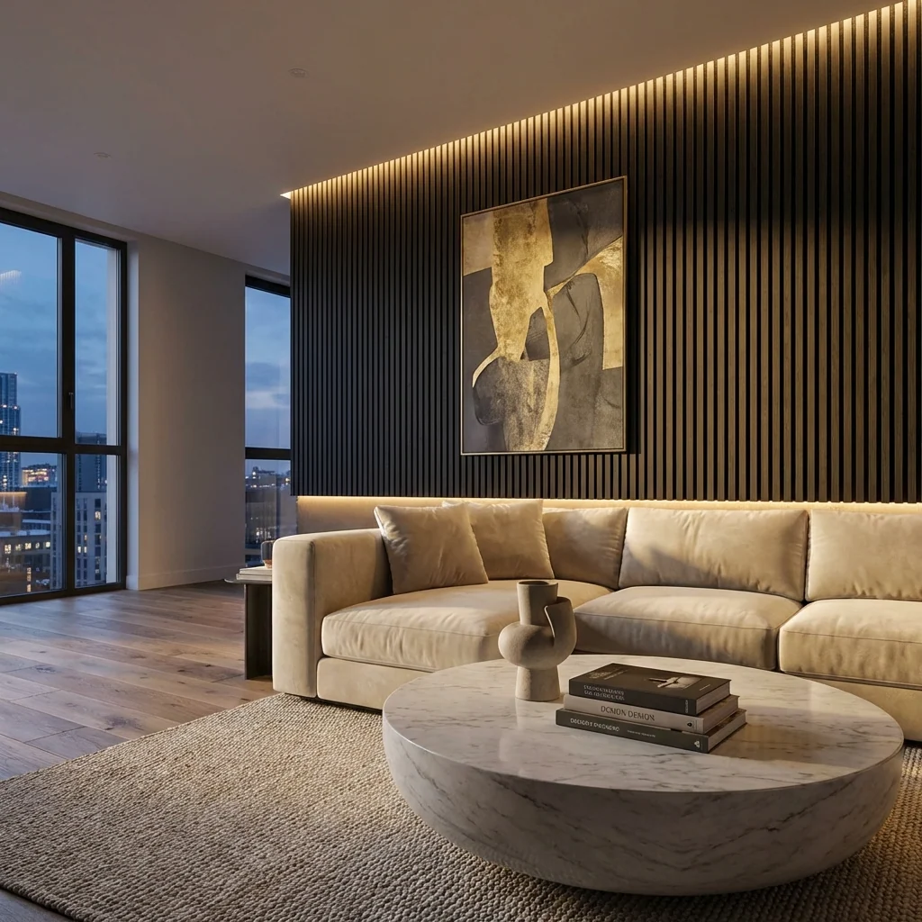 Black Acoustic Wood Slat Wall Panel | Premium 3-Sided Veneer | Sound-Absorbing - Image 4