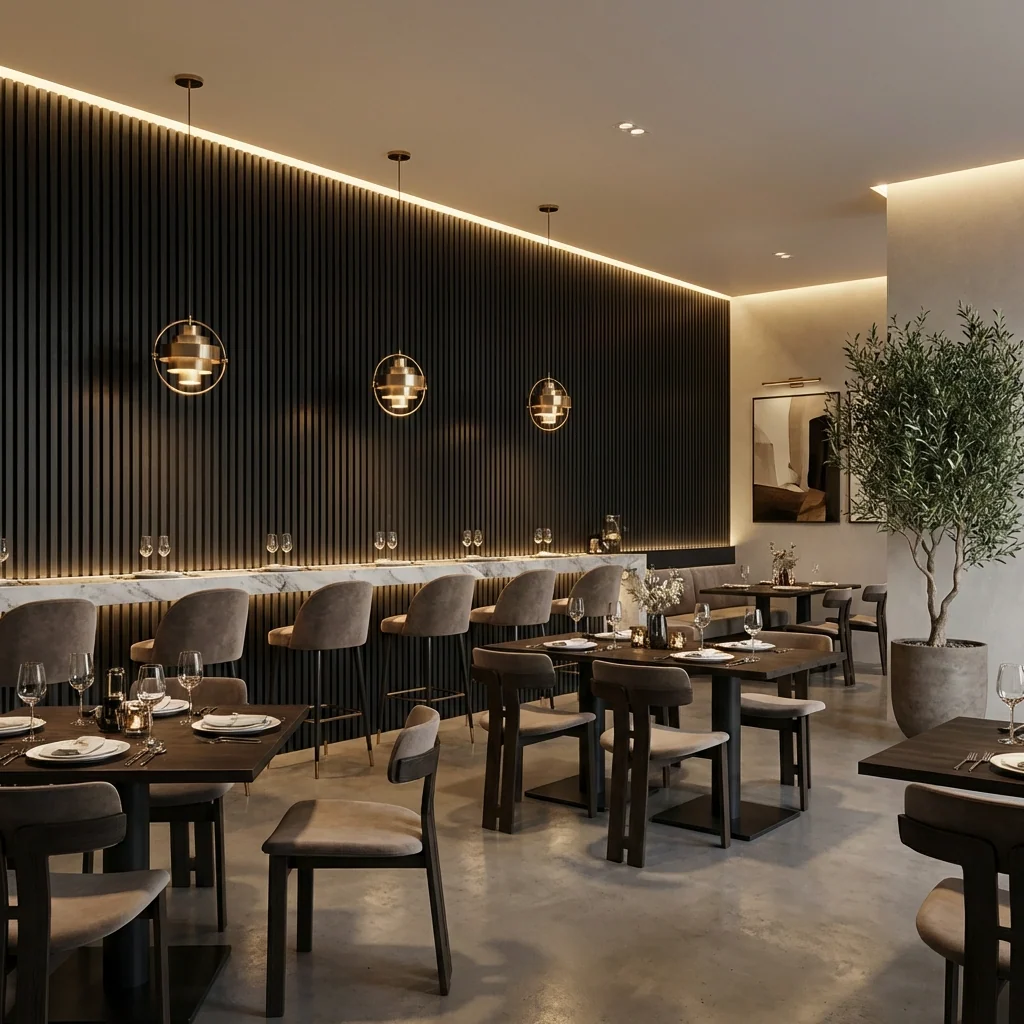 Black Acoustic Wood Slat Wall Panel | Premium 3-Sided Veneer | Sound-Absorbing - Image 7