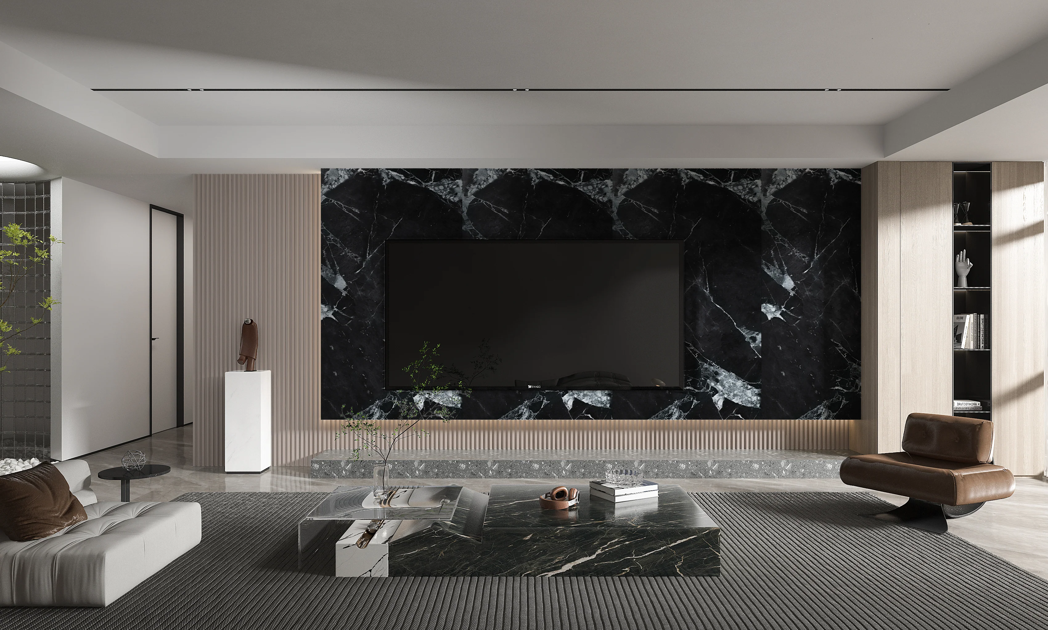Black and White Marble UV Protected PVC Wall Panel - 4x8 ft, Fireproof & Waterproof, (32 sq. ft) - Image 5