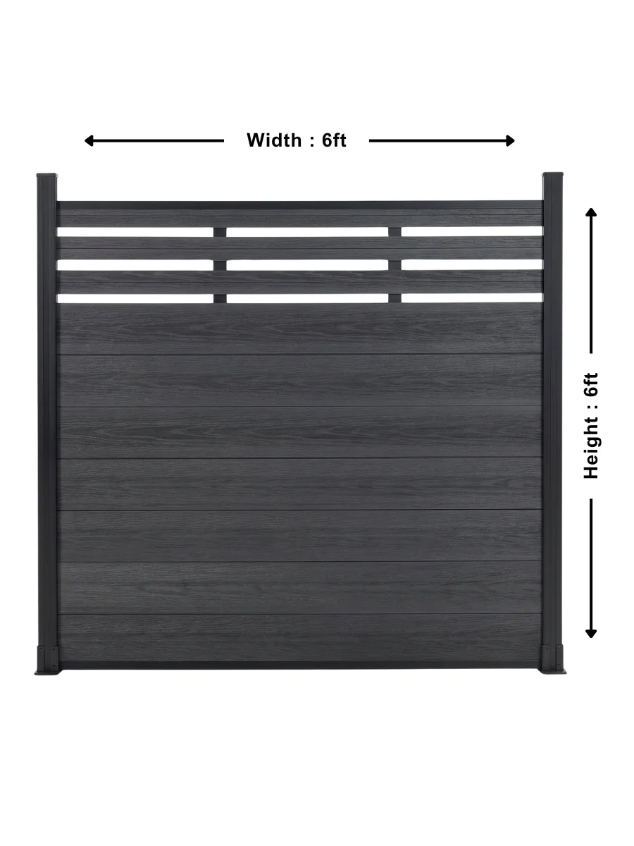 Top Lattice Privacy Composite Fence Wholesale Price - Black - Image 2
