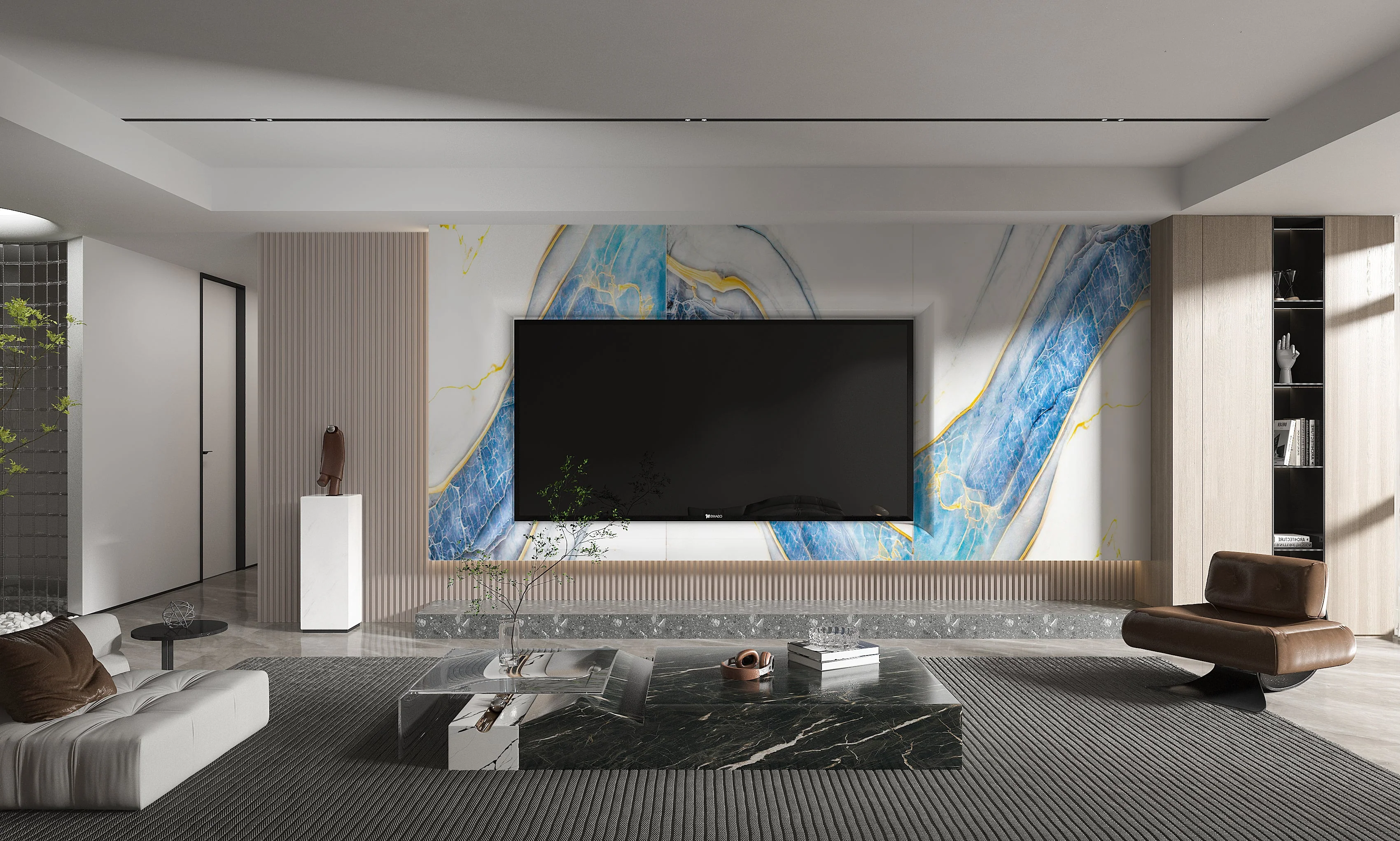 Blue Drift PVC Marble Sheets UV Protected | Waterproof | 4x8 ft (32 sq. ft) - Image 4