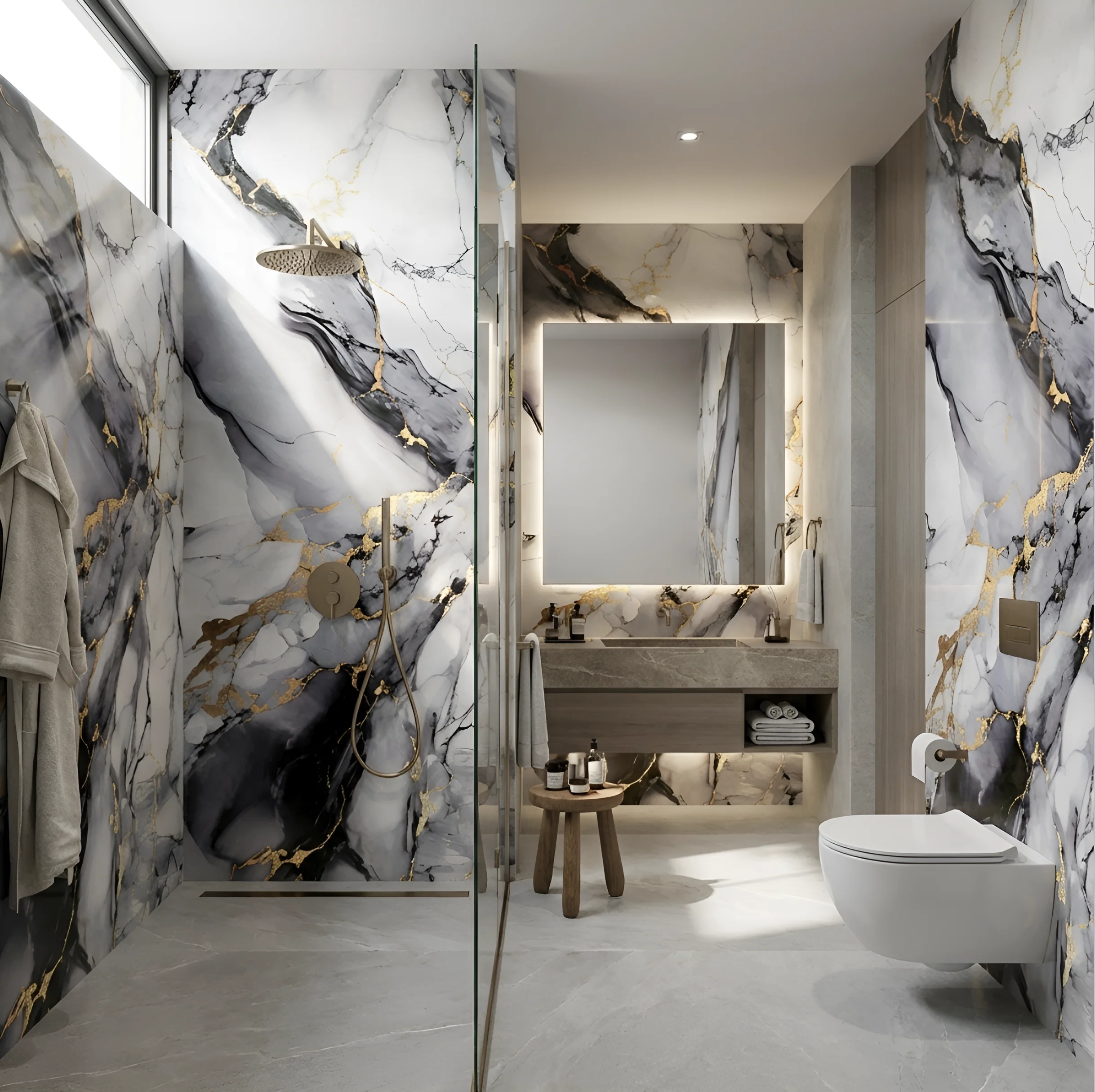 Blue Mist PVC Marble Sheets UV Protected | Waterproof | 4x8 ft (32 sq. ft) - Image 2