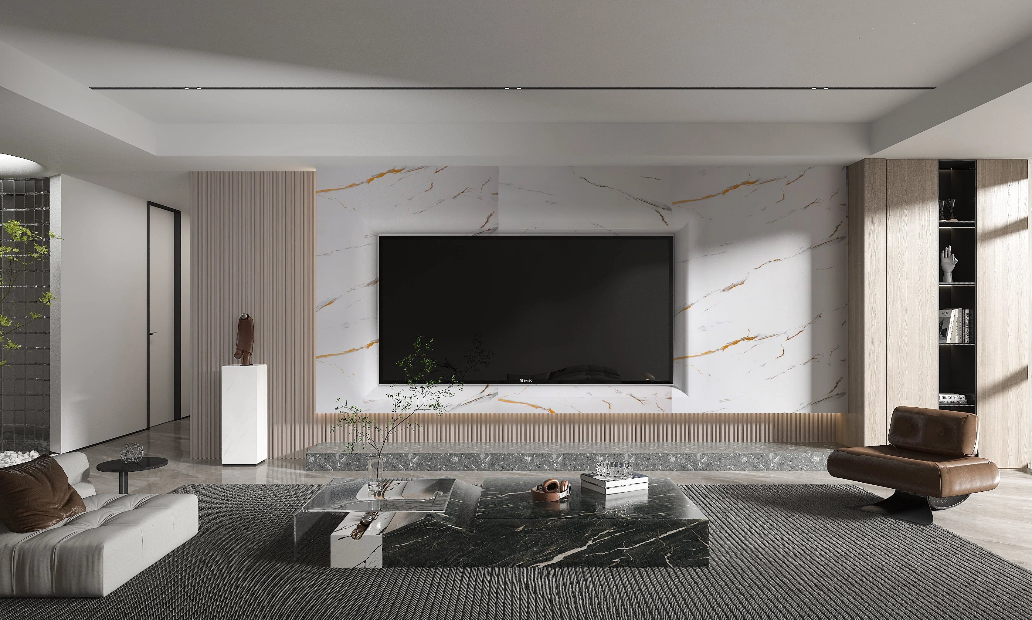 Caramel Vein PVC Marble Sheets UV Protected | Waterproof | 4x8 ft (32 sq. ft) - Image 5
