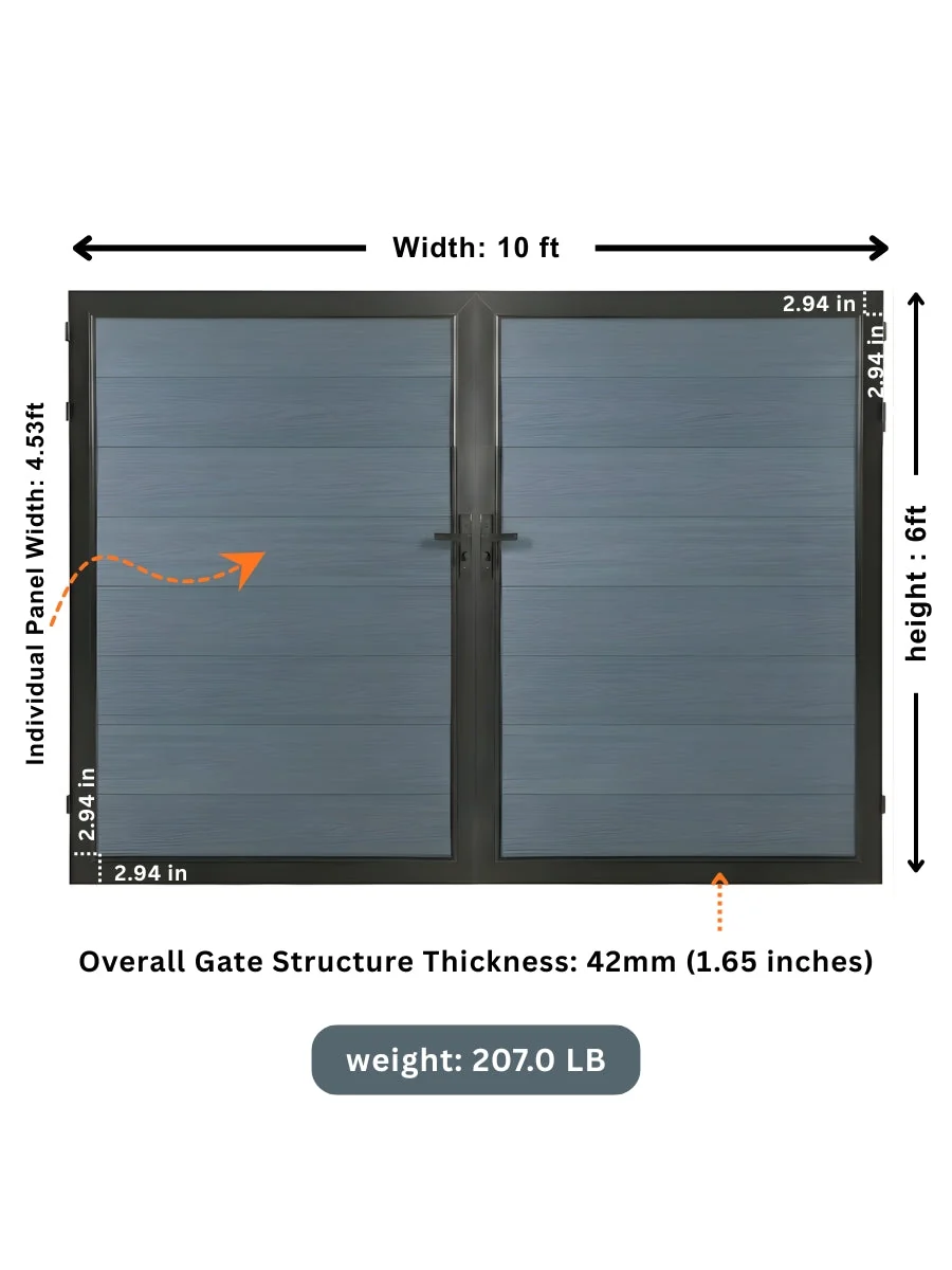 WPC Fence Double Gate (6ft x 10ft) - Image 11