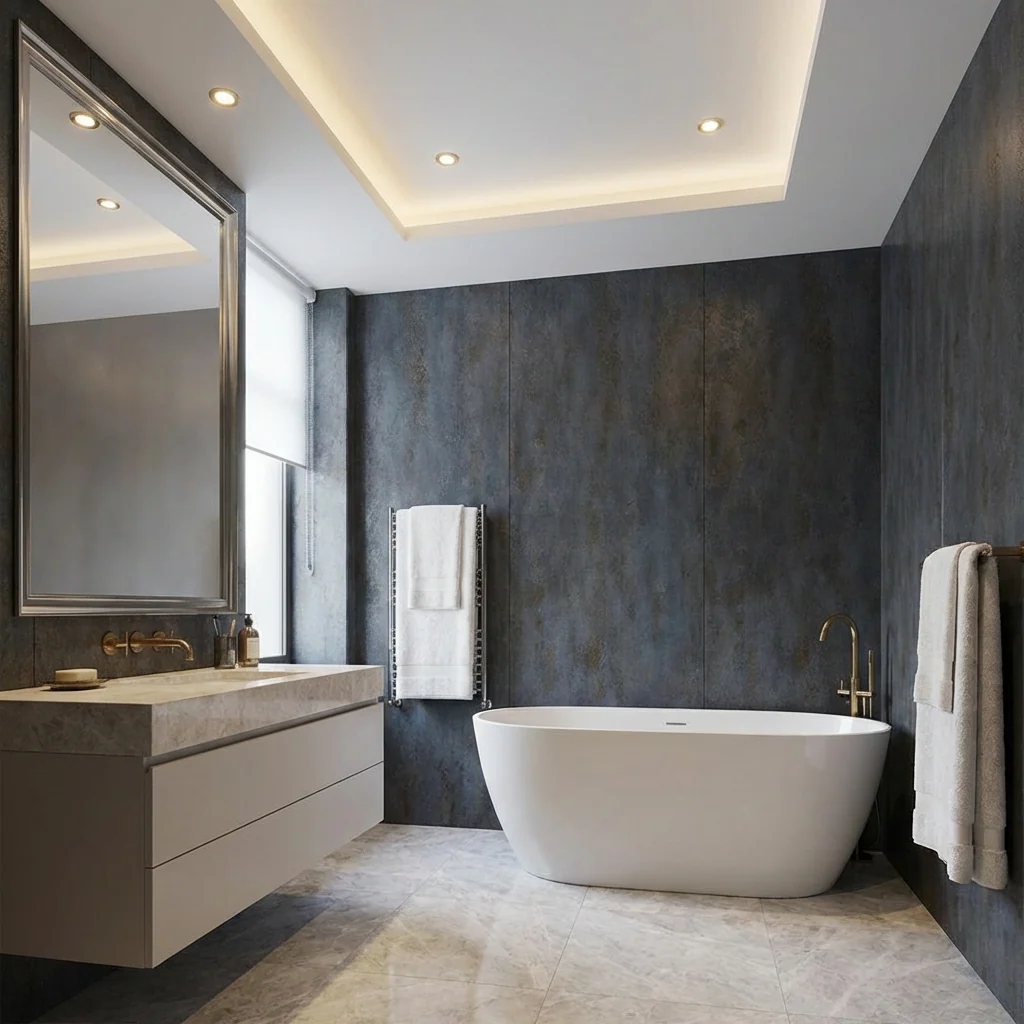 Dark Charcoal Stone Panels - Waterproof Rough Texture PVC Sheets - Image 7