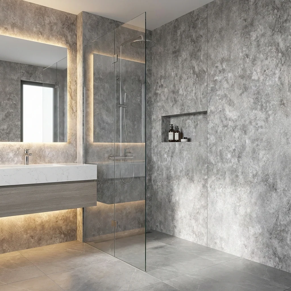 Gray Stone Panels - Waterproof Rough Texture PVC Sheets - Image 7