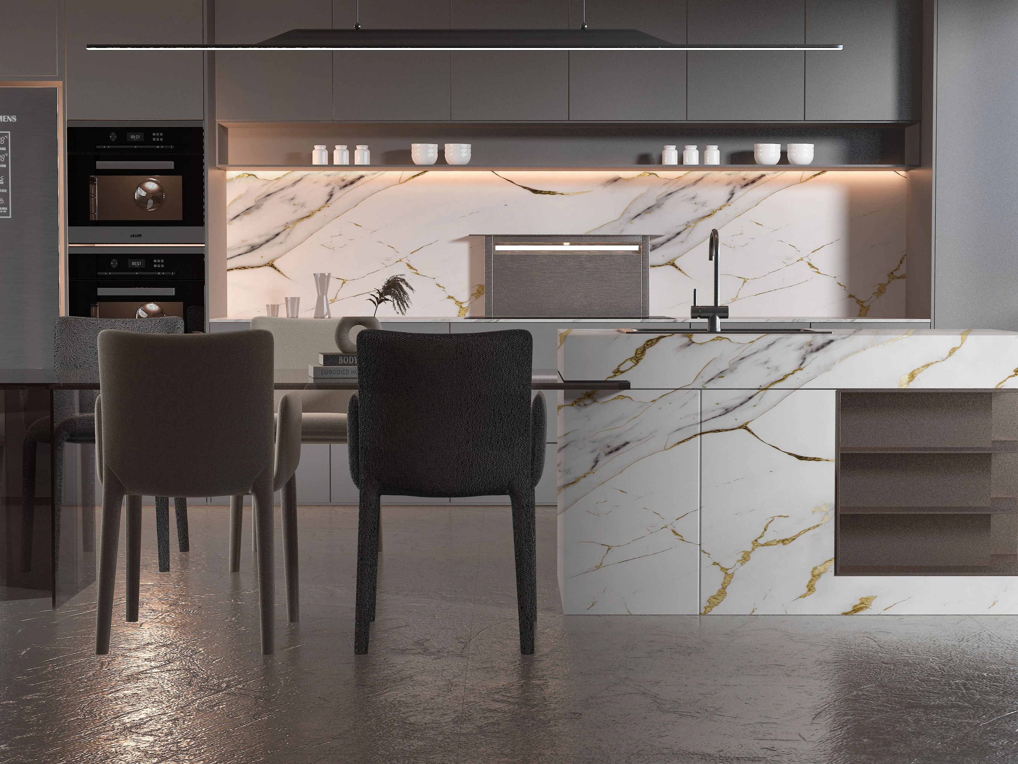 Luxe Gold Vein PVC Wall Panel | 4x8 ft Waterproof - Image 3