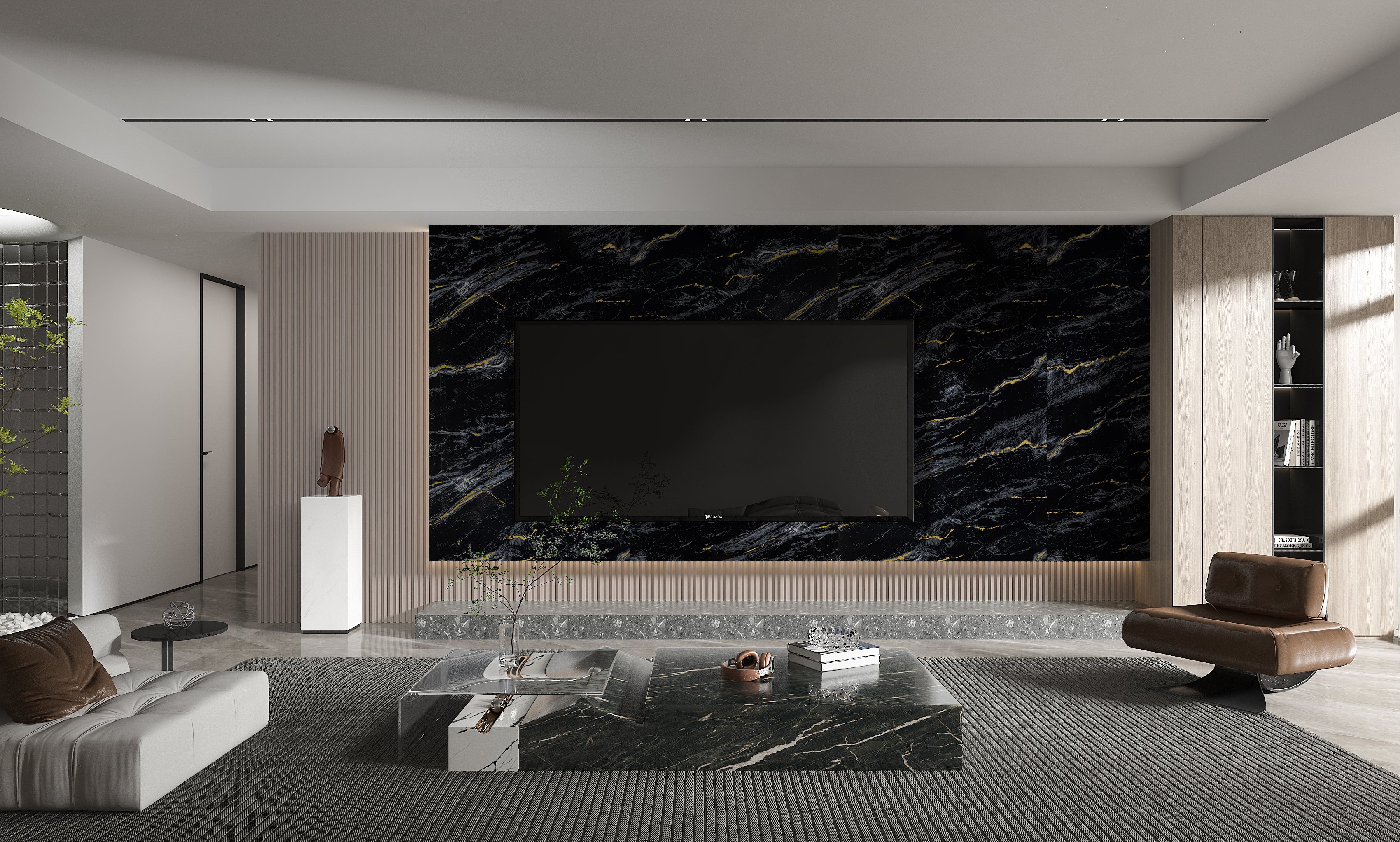 Midnight Gold Marble UV Protected PVC Wall Panel - 4x8 ft, Fireproof & Waterproof, (32 sq. ft) - Image 4
