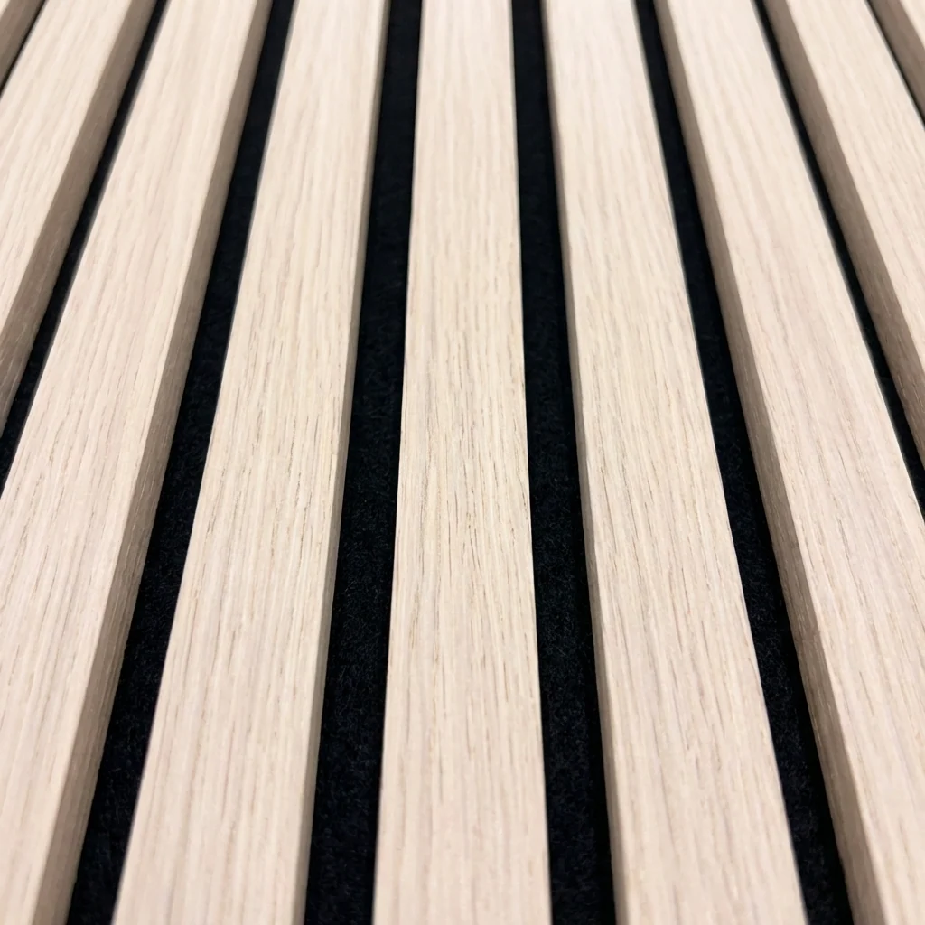 Natural Oak Acoustic Wood Slat Wall Panel | Premium 3-Sided Veneer | Sound-Absorbing - Image 3