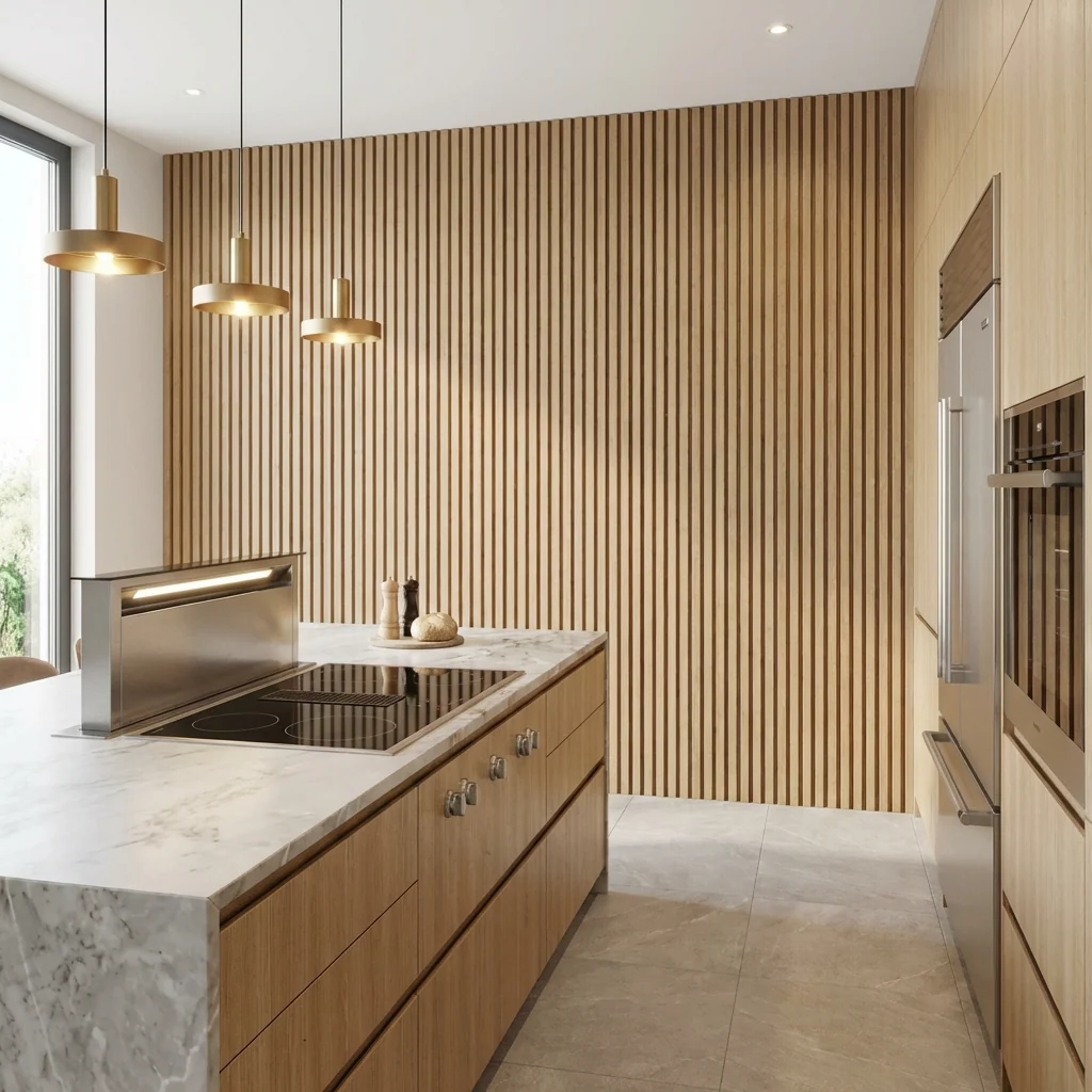Natural Oak Acoustic Wood Slat Wall Panel | Premium 3-Sided Veneer | Sound-Absorbing - Image 7