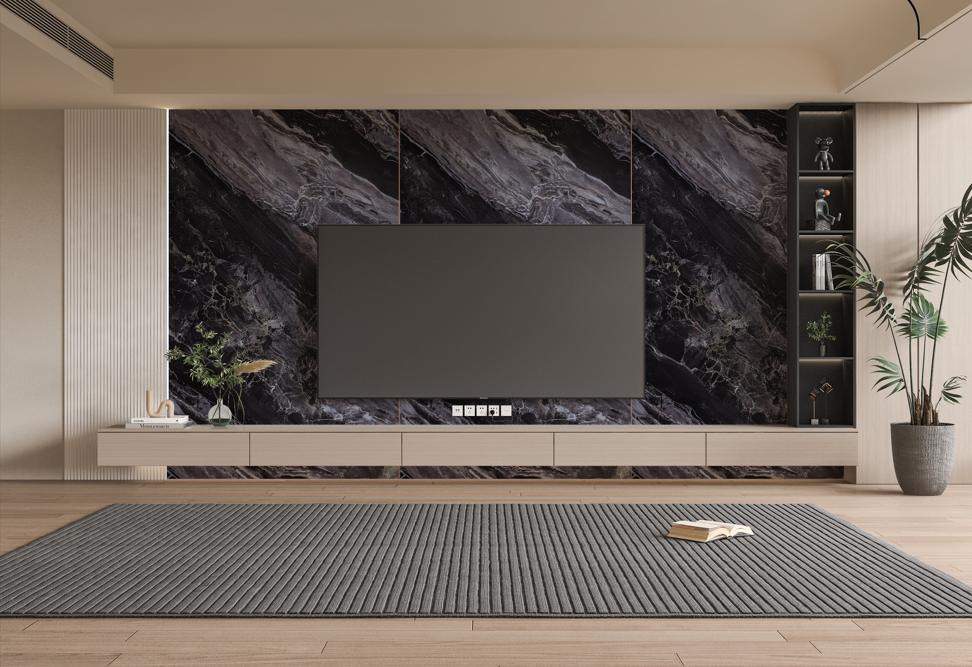 Noir Vein Marble UV Protected PVC Wall Panel - 4x8 ft, Fireproof & Waterproof, (32 sq. ft) - Image 5