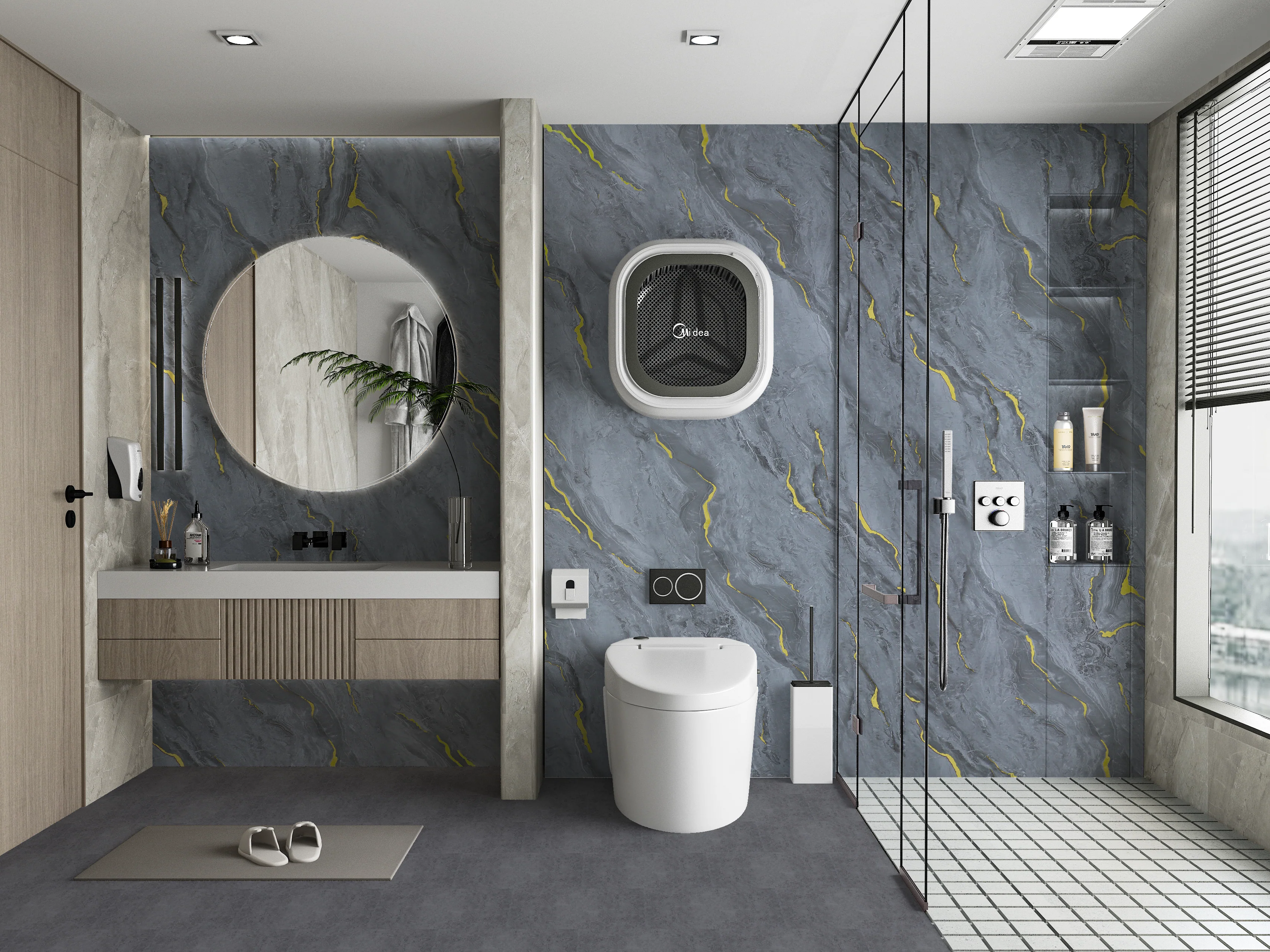 Silver Gold Marble UV Protected PVC Wall Panel - 4x8 ft, Fireproof & Waterproof, (32 sq. ft) - Image 2