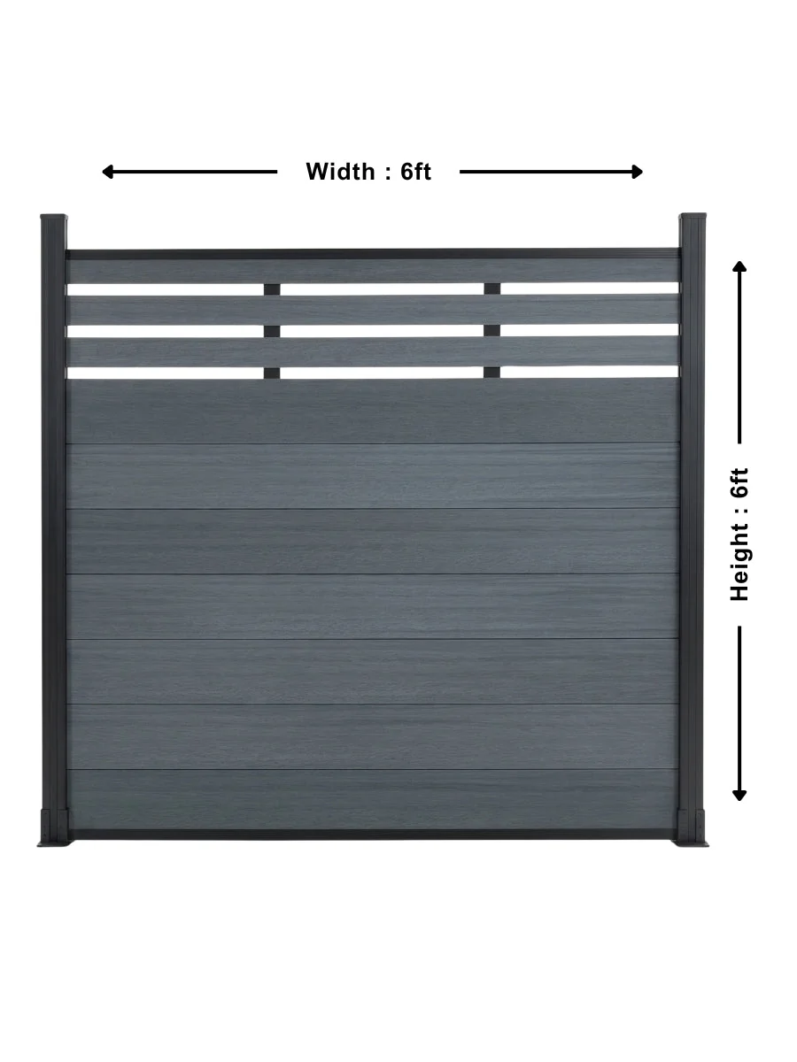 Top Lattice Privacy Composite Fence Wholesale Price  - Light Gray - Image 2
