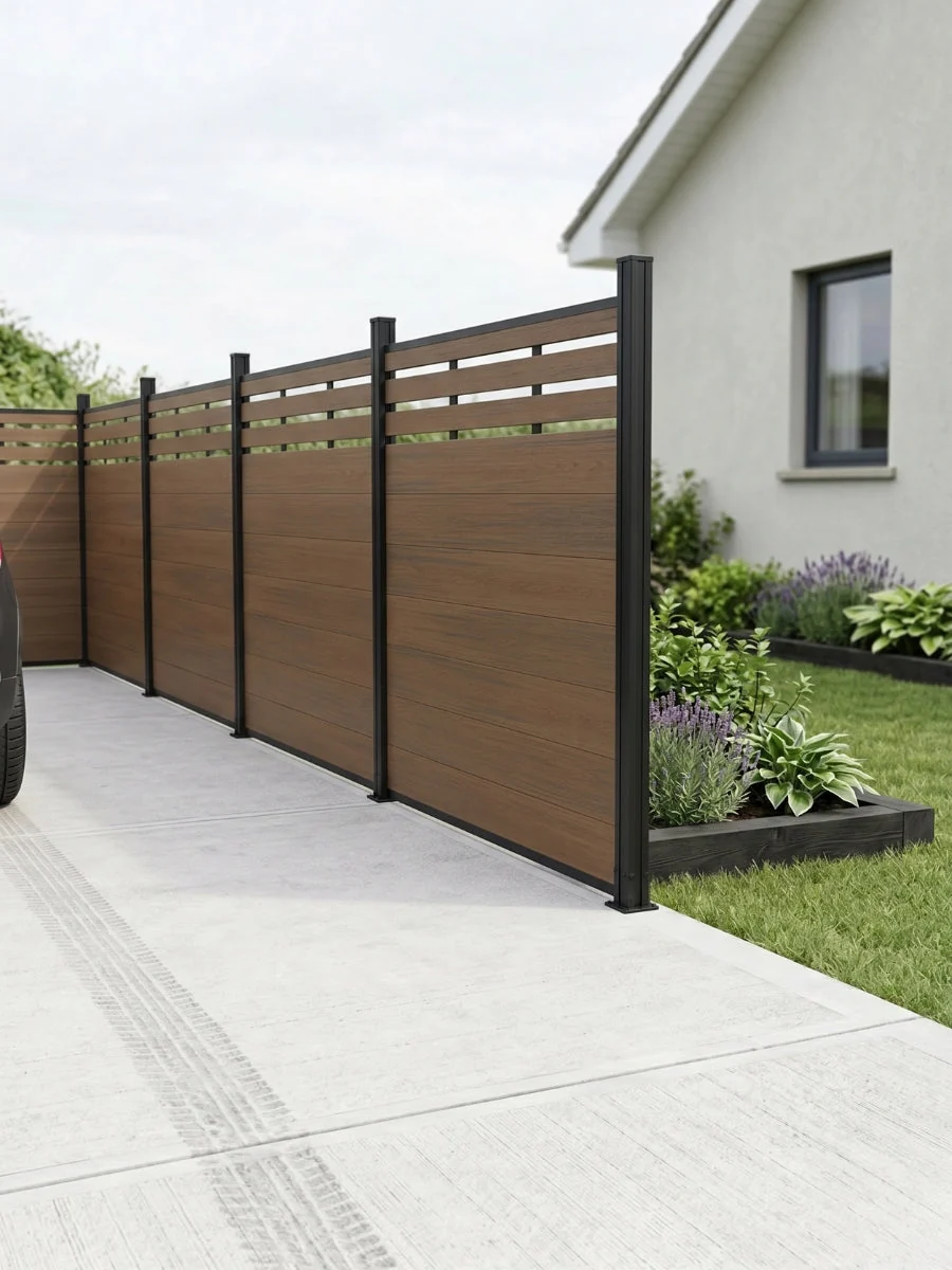 Top Lattice Privacy Composite Fence Wholesale Price - Walnut - Image 9