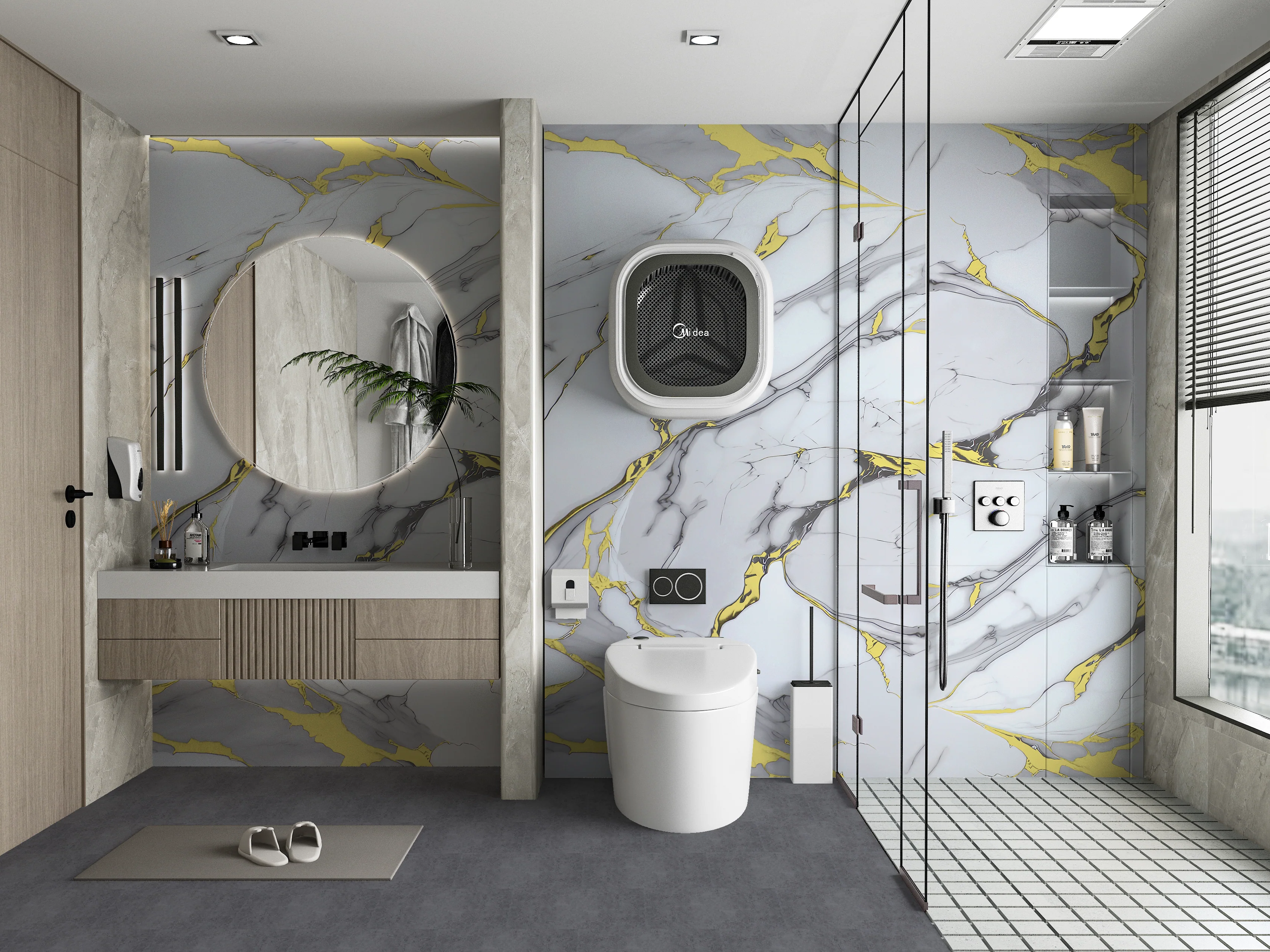 White Gold Luxe Marble UV Protected PVC Wall Panel - 4x8 ft, Fireproof & Waterproof, (32 sq. ft) - Image 2