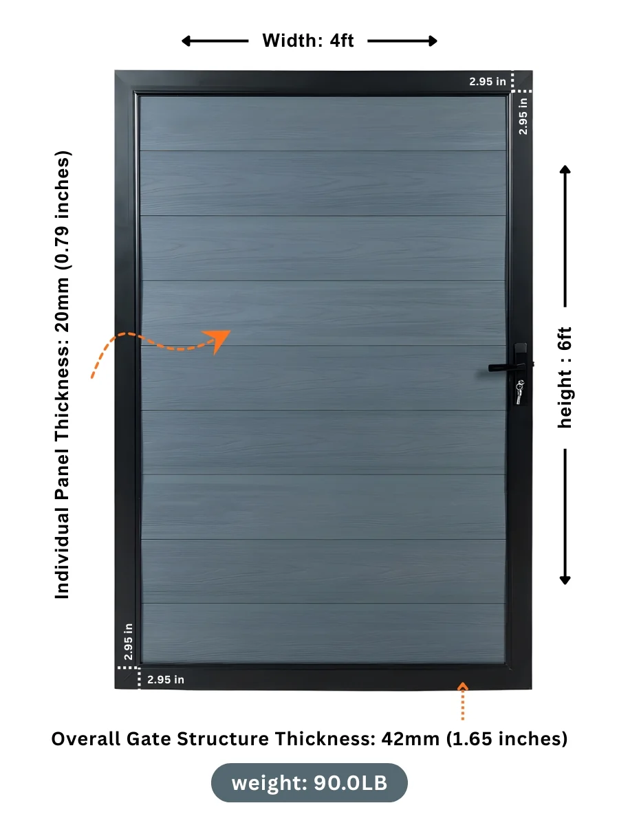 WPC Fence Single Gate (4ft x 6ft) - Image 23